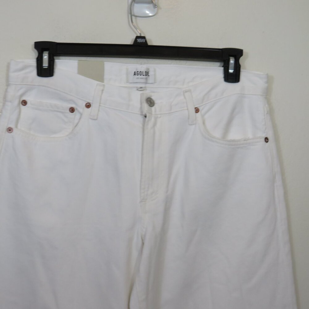 Agolde White Wide-Leg Flare Jeans - Picture 5 of 9
